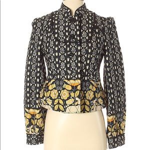 Anthropologie Elevenses Floral Blazer Size 4